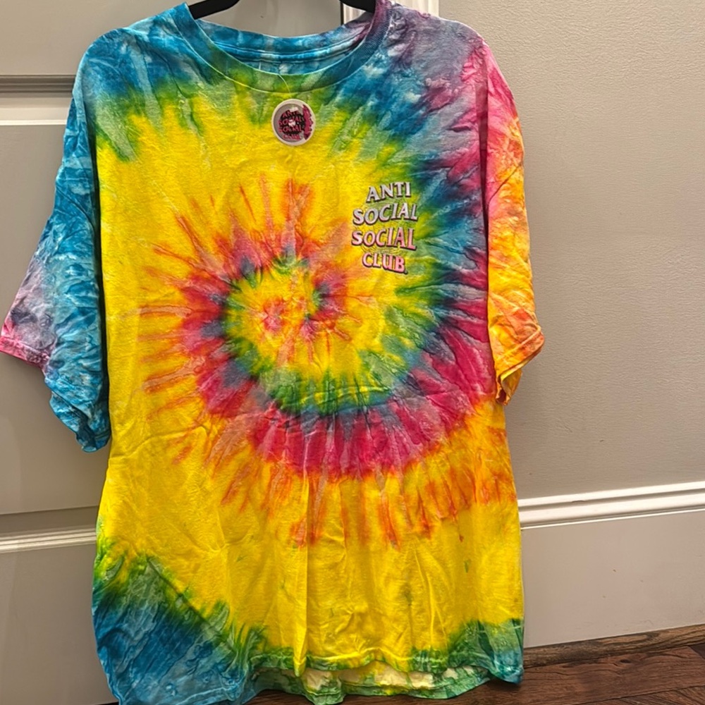 Anti Social Social Club Spiral Tie Dye Tee, XXL